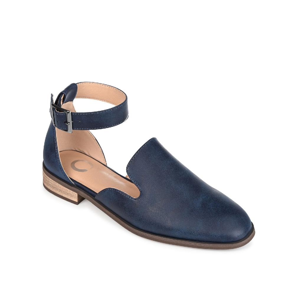 Journee Collection LORETA LOAFER FLATS IN FAUX LEATHER Navy Nubuck