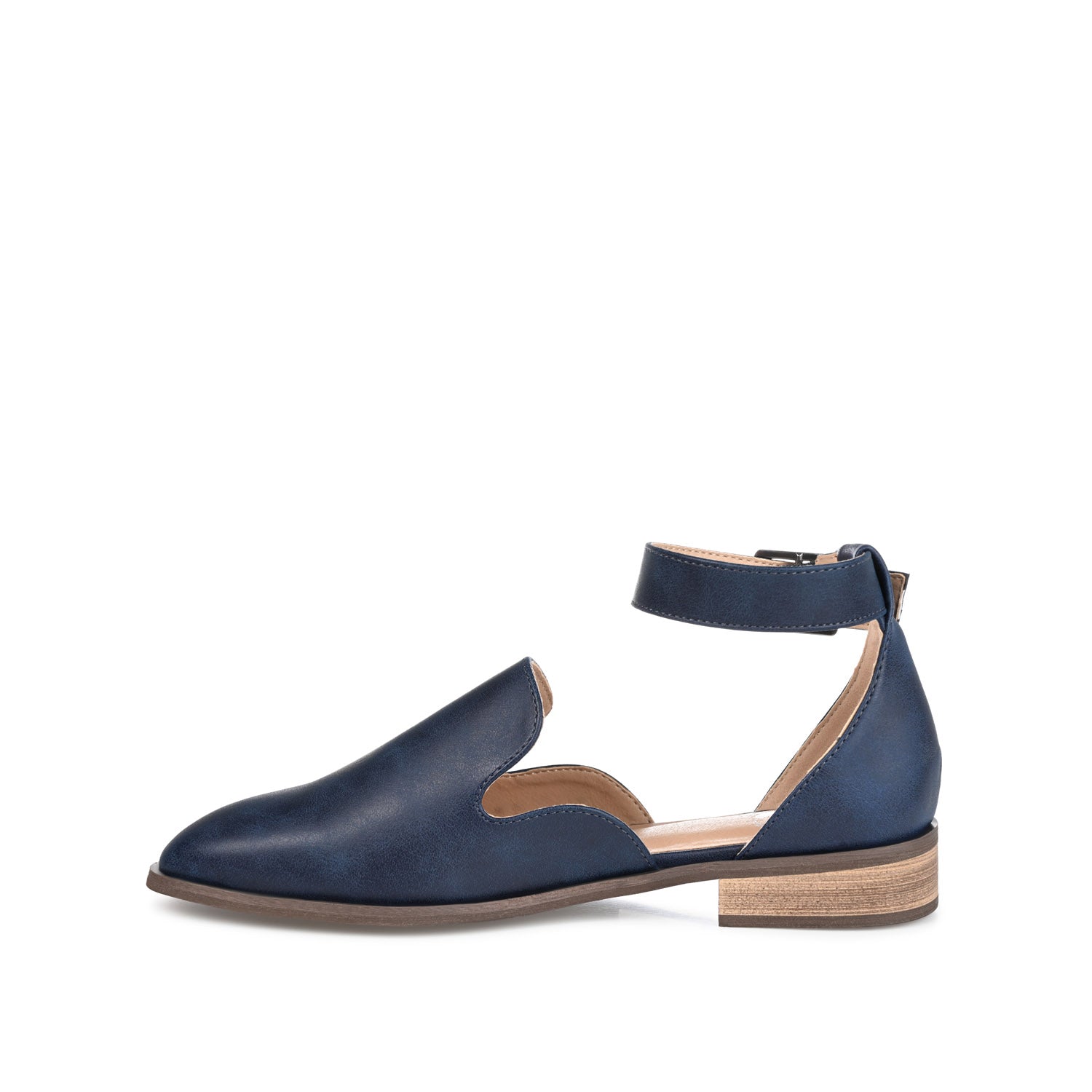 Journee Collection LORETA LOAFER FLATS IN WIDE Navy Nubuck