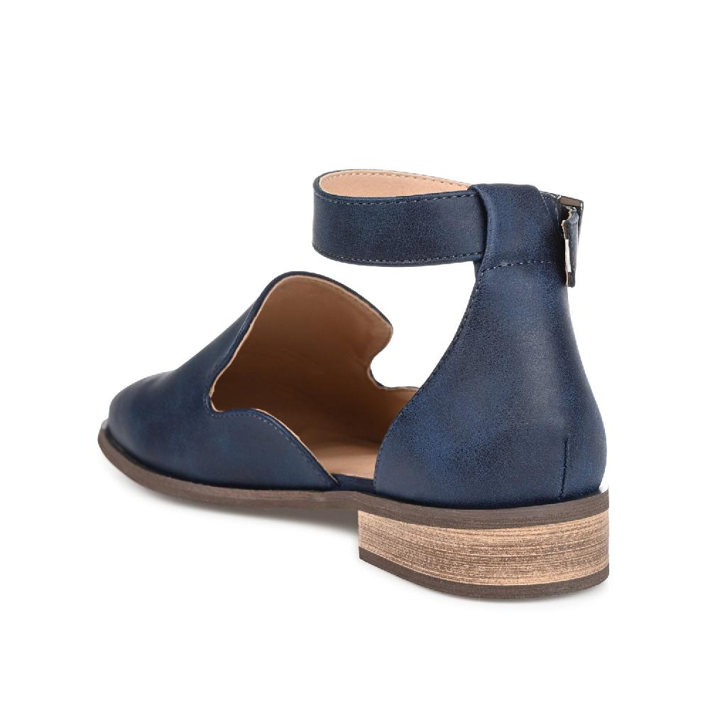 Journee Collection LORETA LOAFER FLATS IN WIDE Navy Nubuck