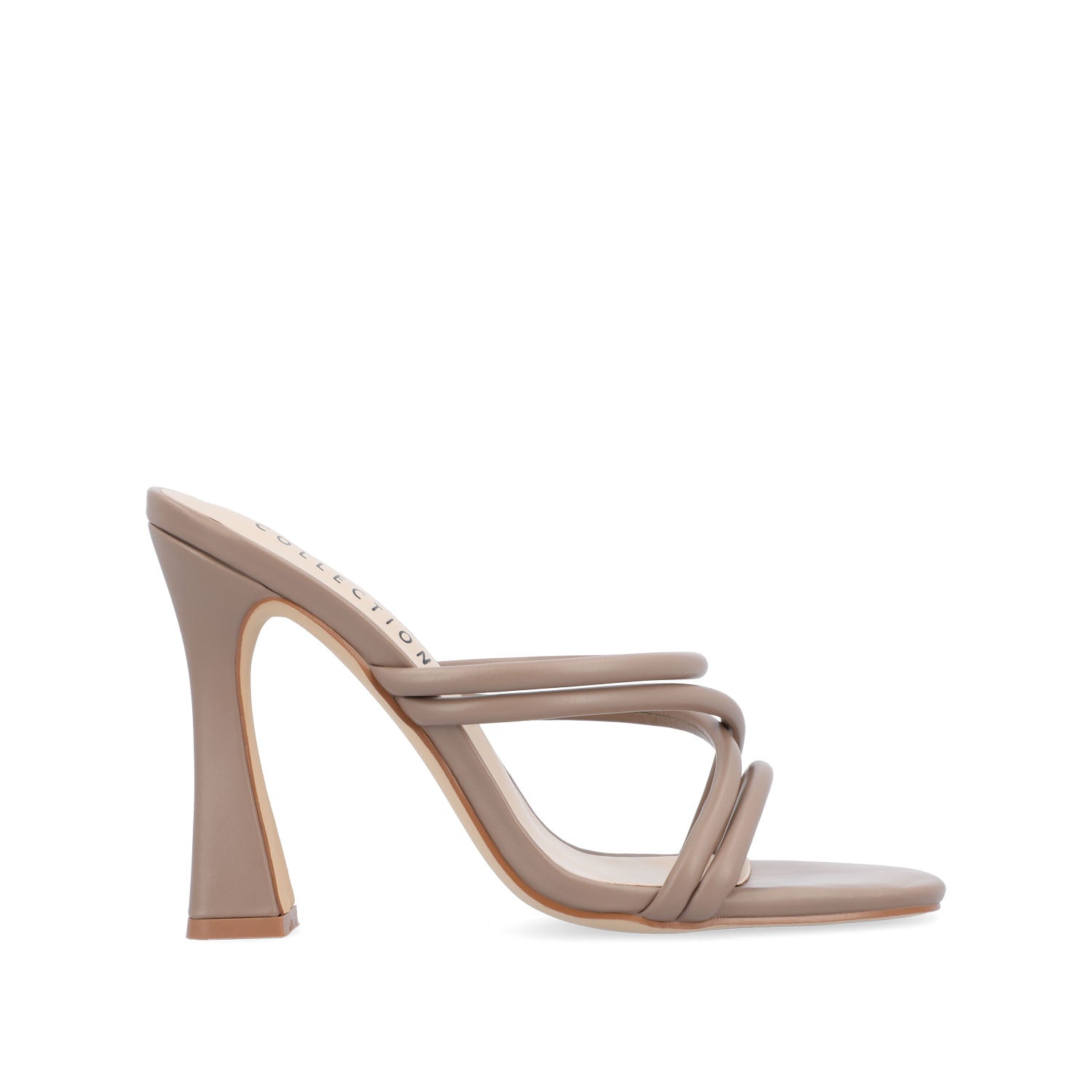 journee collection LOUISSE MULTI STRAP HEELS IN FAUX LEATHER Taupe