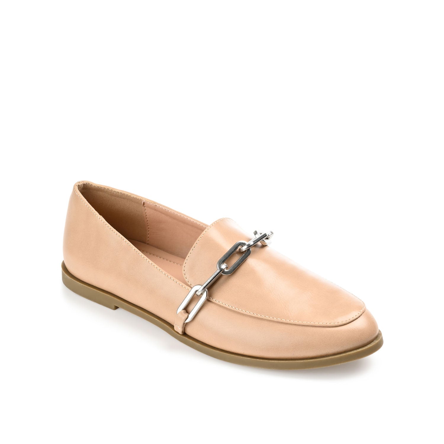 Journee Collection MADISON APRON TOE LOAFER IN FAUX LEATHER Tan