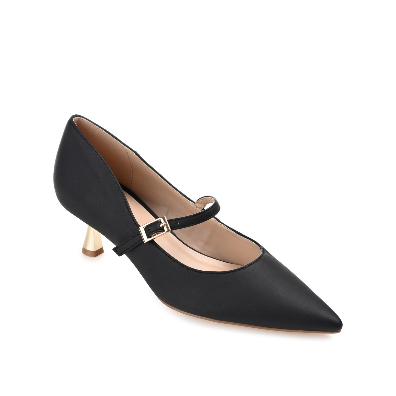 Journee Collection MANZA KITTEN HEELS IN FAUX LEATHER Blue