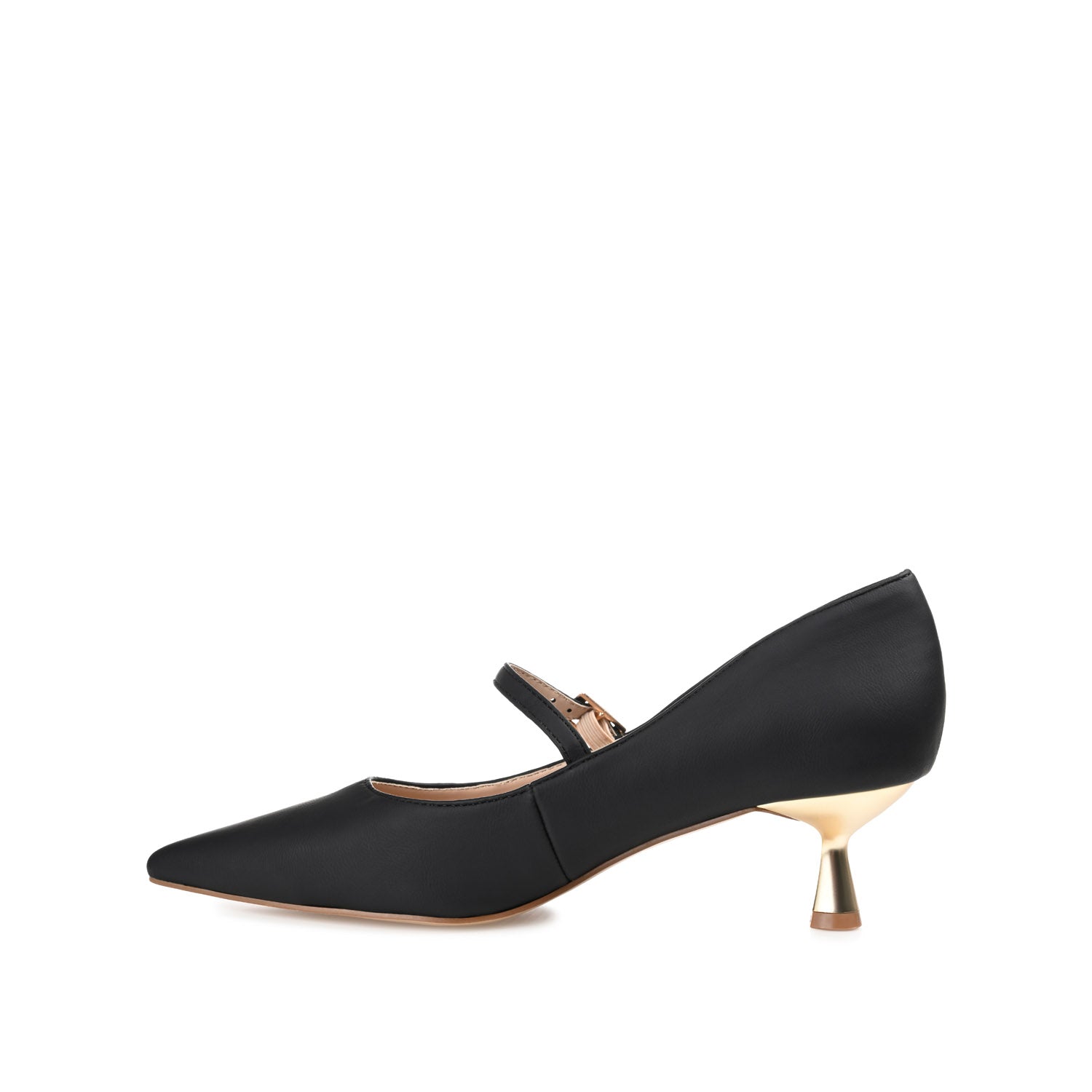 Journee Collection MANZA KITTEN HEELS IN FAUX LEATHER Blue