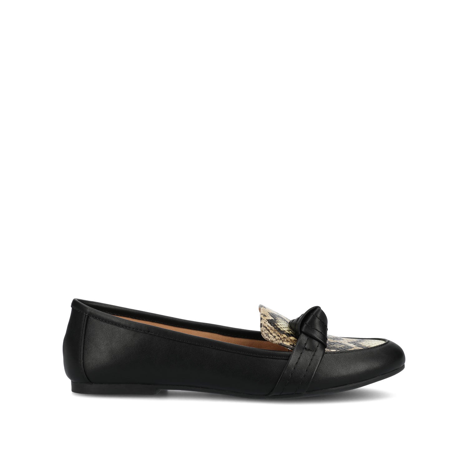 journee collection MARCI FAUX LEATHER LOAFER FLATS IN WIDE Black PU