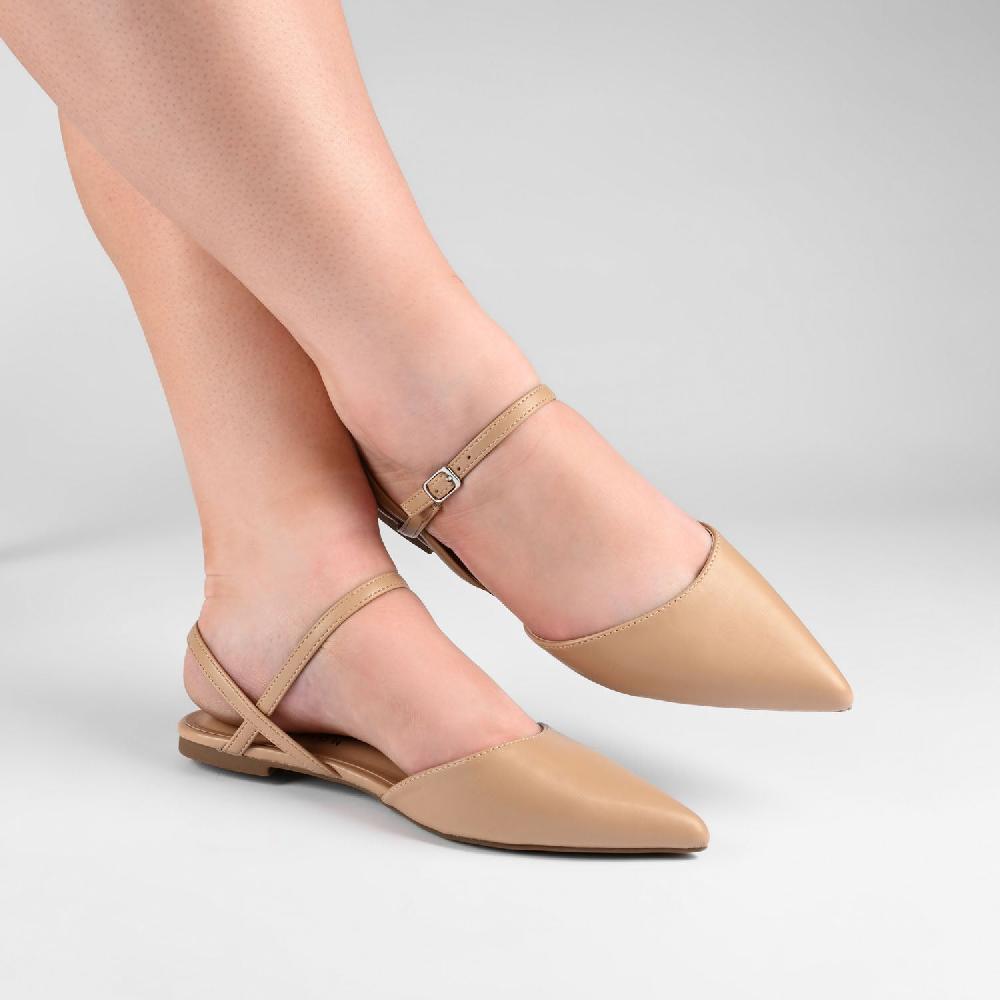 Journee Collection MARTINE SLINGBACK FLATS IN COOL SHADES Mahogany