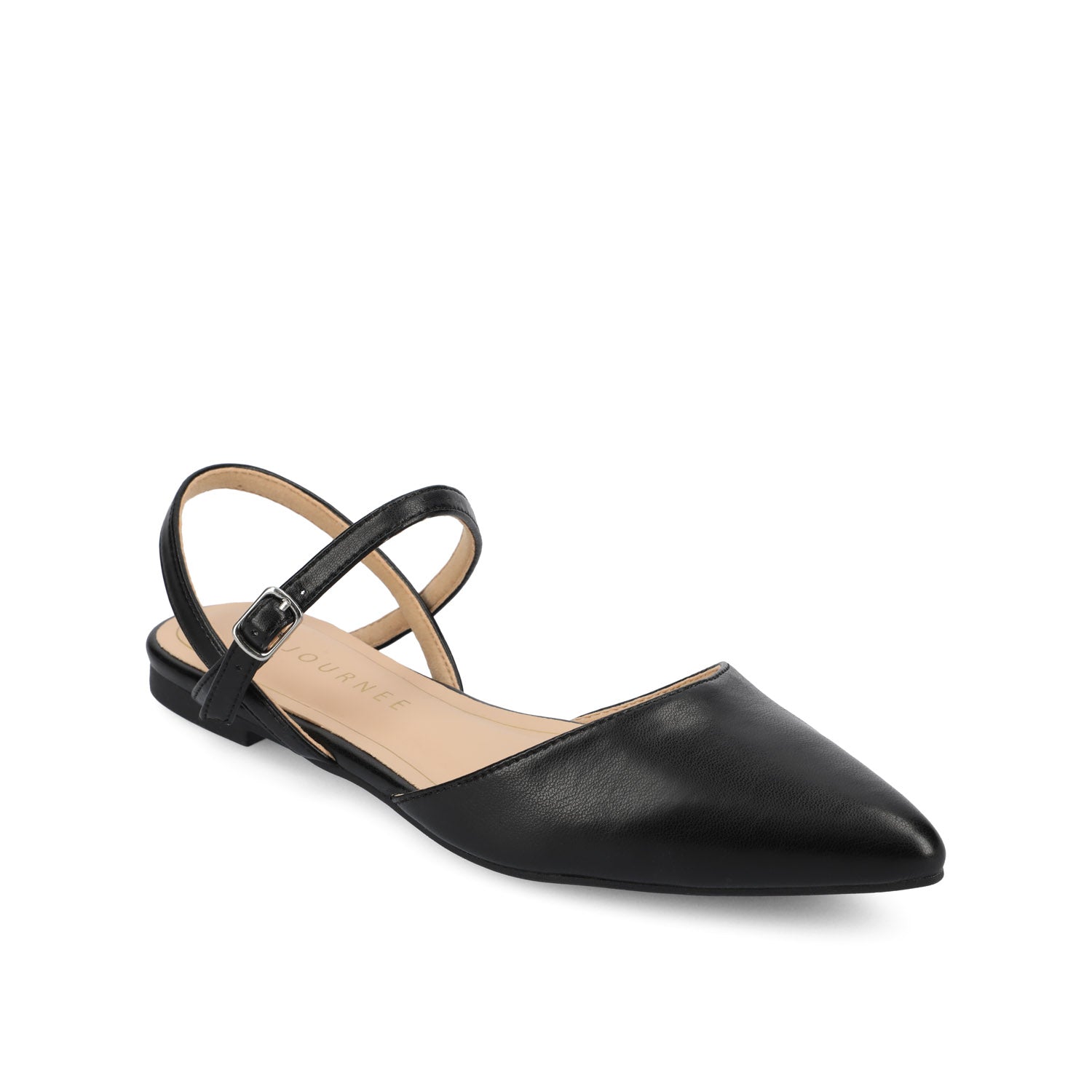 Journee Collection MARTINE SLINGBACK FLATS IN FAUX LEATHER Champagne PU