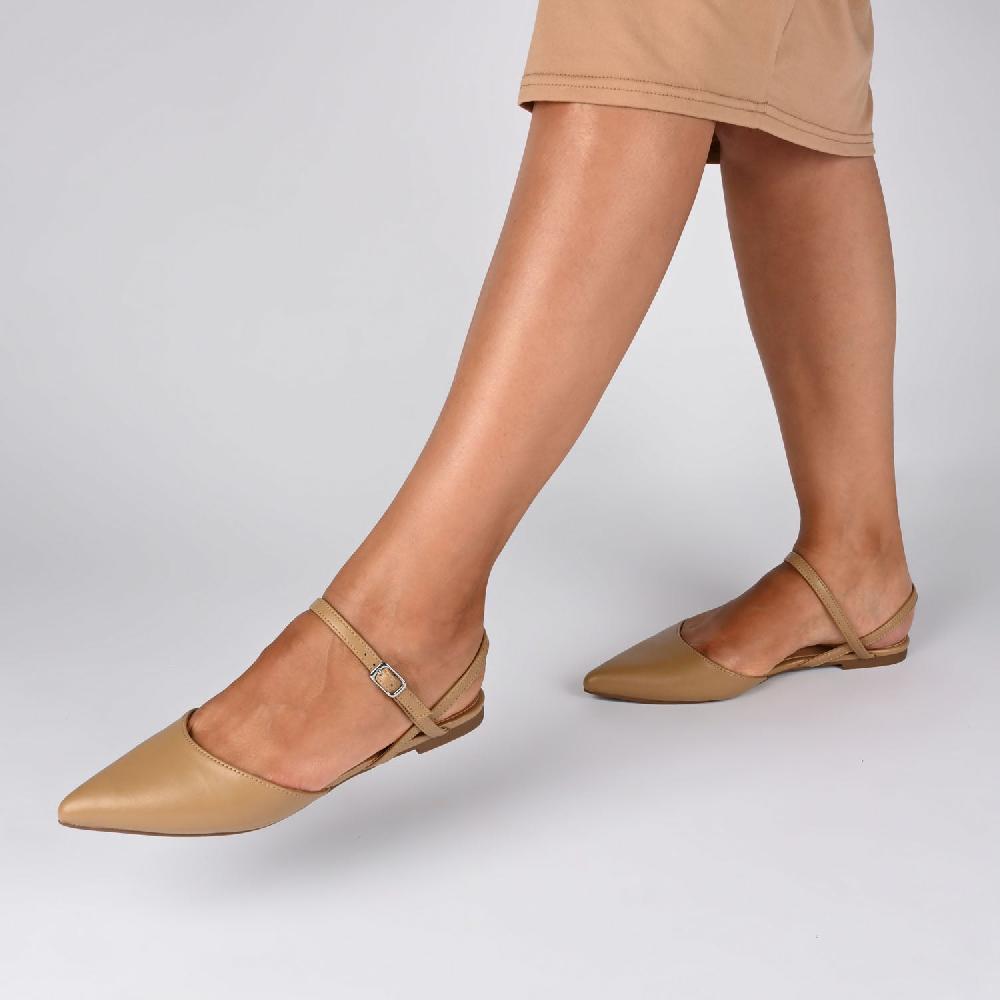 Journee Collection MARTINE SLINGBACK FLATS IN WARM SHADES Cream