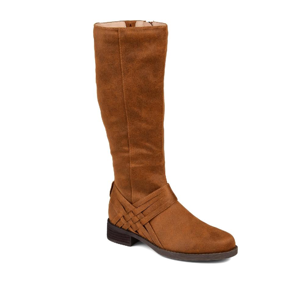 Journee Collection MEG RIDING BOOTS IN WIDE CALF Stone PU