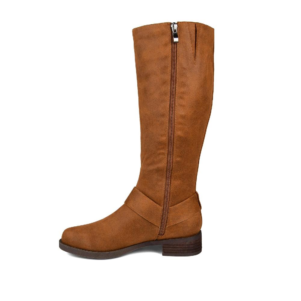 Journee Collection MEG RIDING BOOTS IN WIDE CALF Stone PU