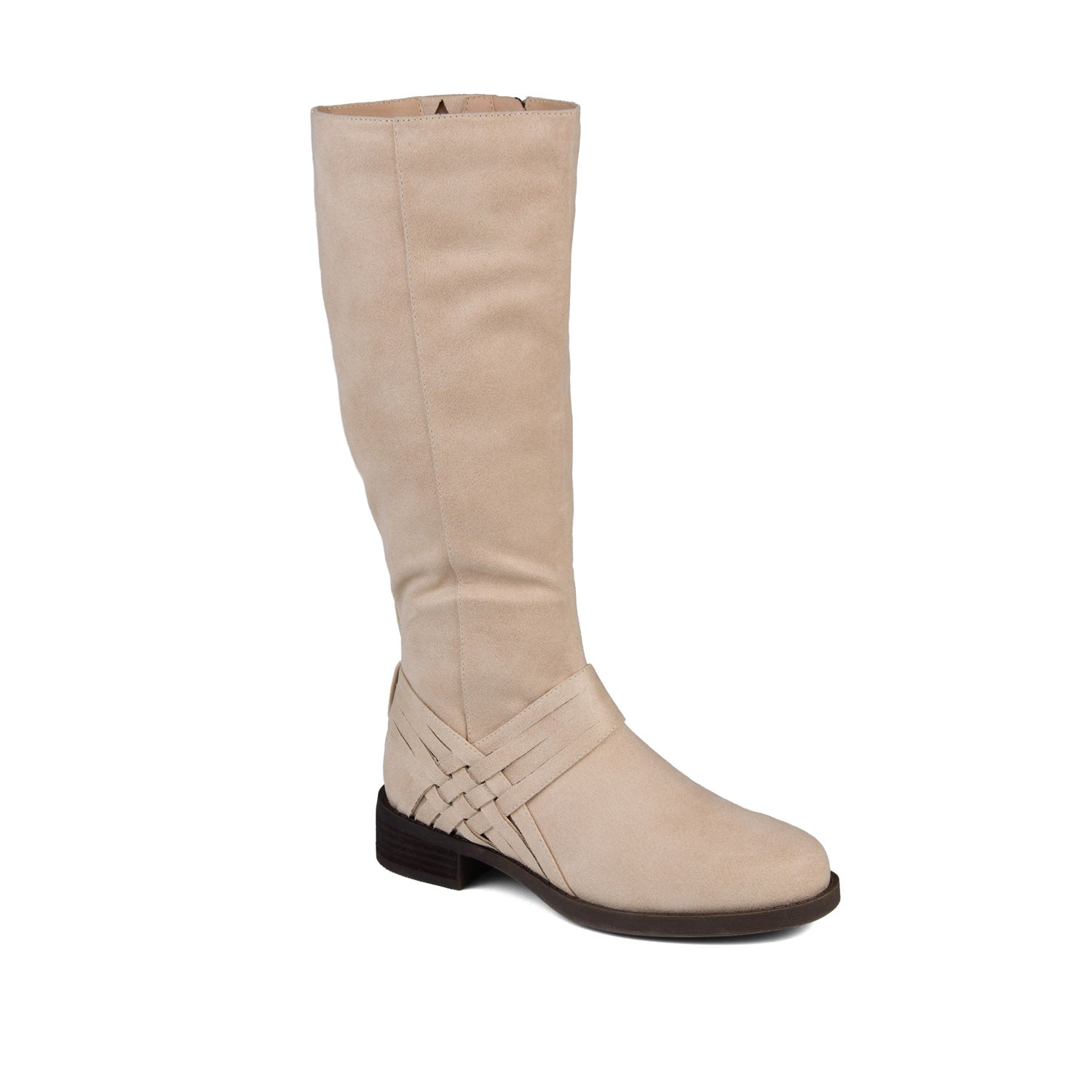 Journee Collection MEG RIDING BOOTS IN X-WIDE CALF Stone PU