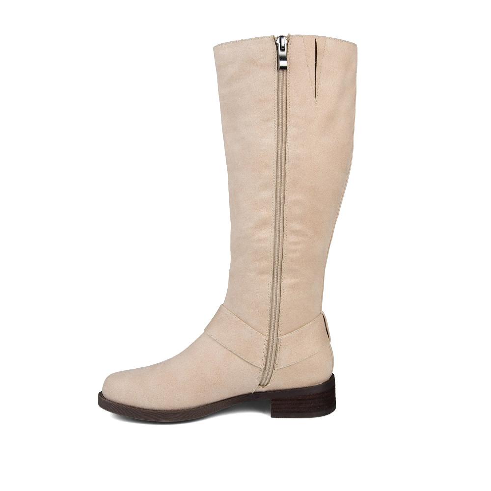 Journee Collection MEG RIDING BOOTS IN X-WIDE CALF Stone PU