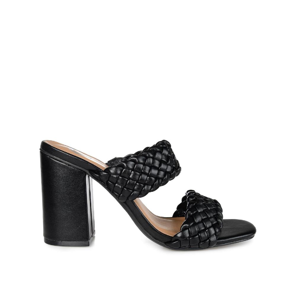 journee collection MELISSA MULE BLOCK HEELS IN WIDE Blush