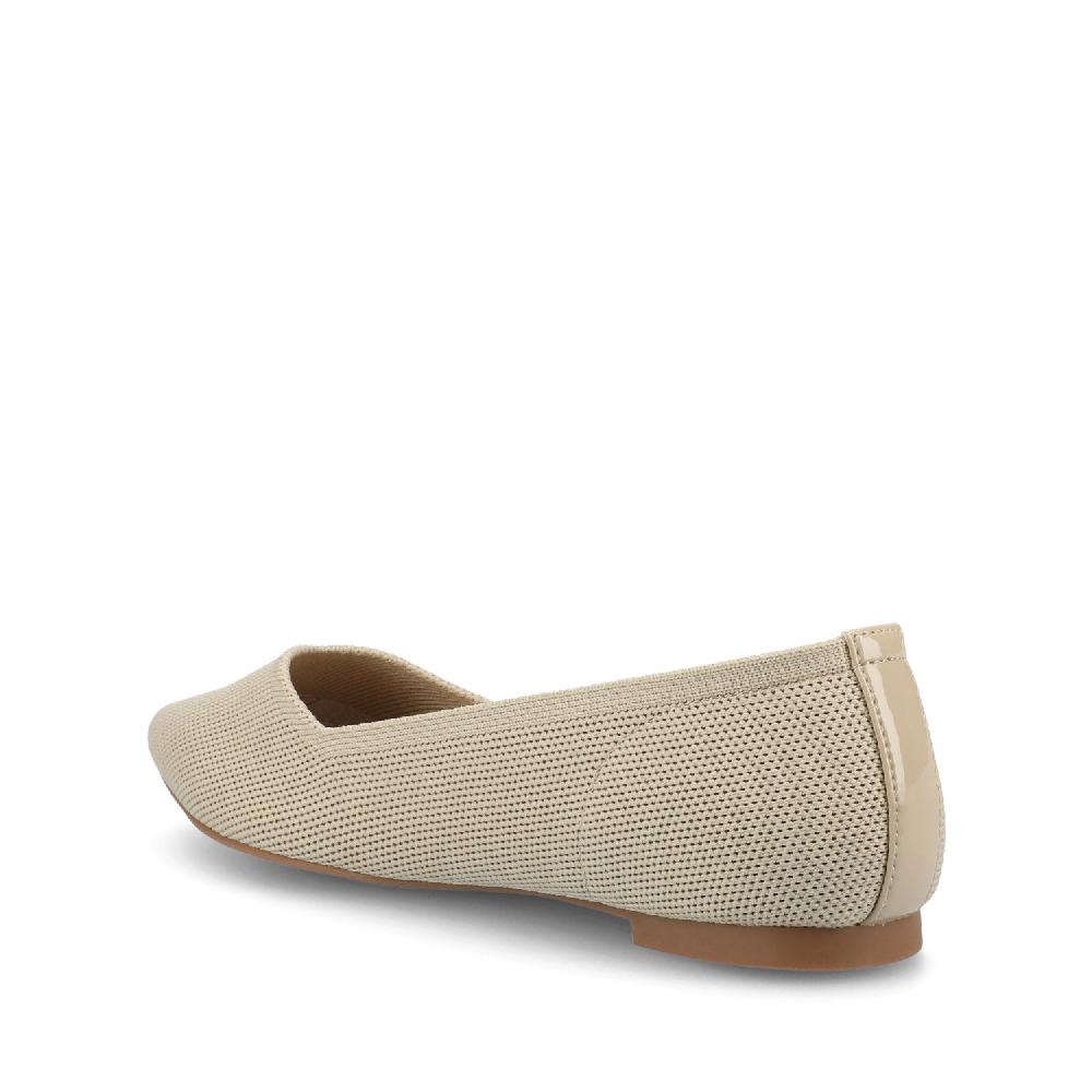 Journee Collection MINNAH BALLET FLATS IN KNIT FABRIC Taupe Knit