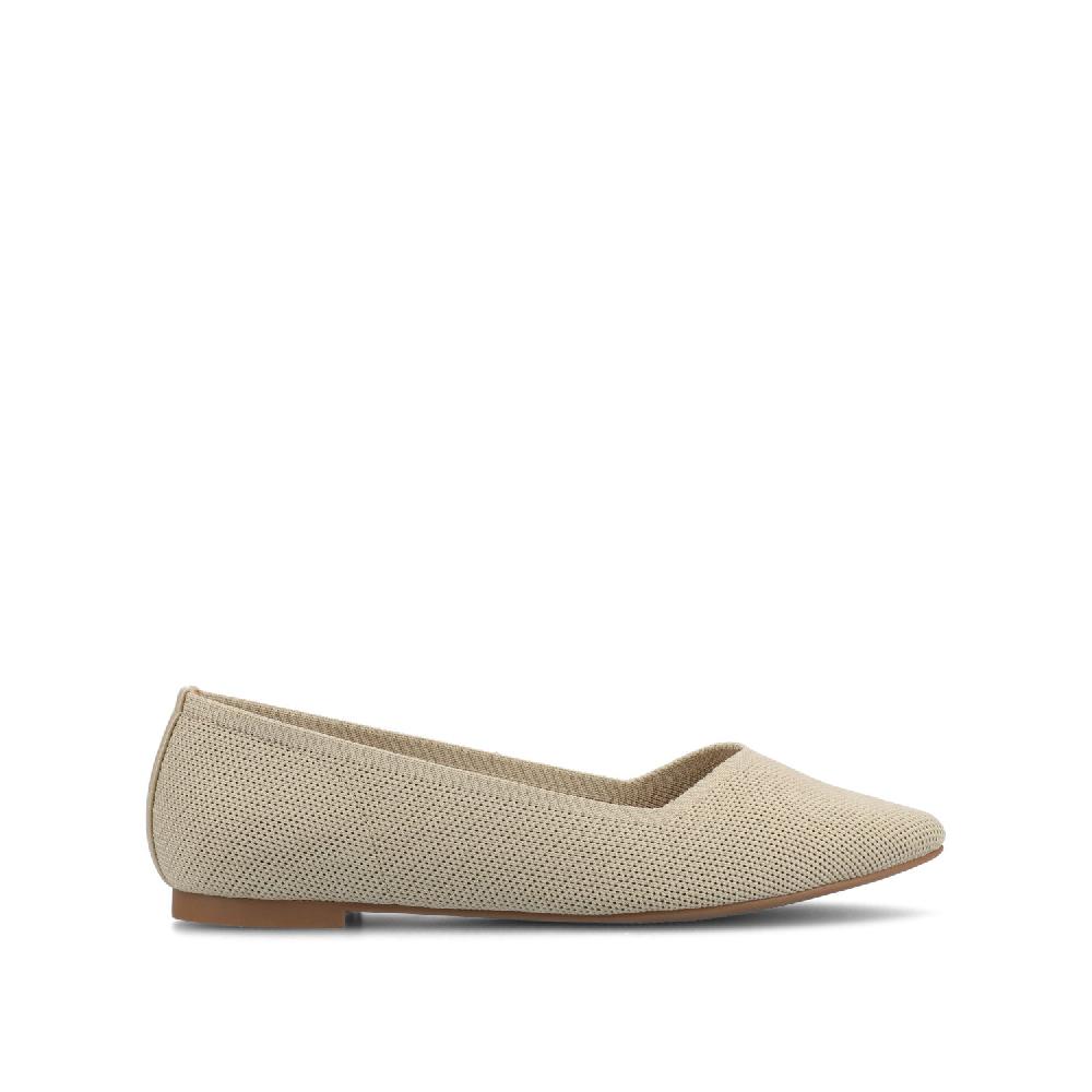 journee collection MINNAH BALLET FLATS IN KNIT FABRIC Taupe Knit