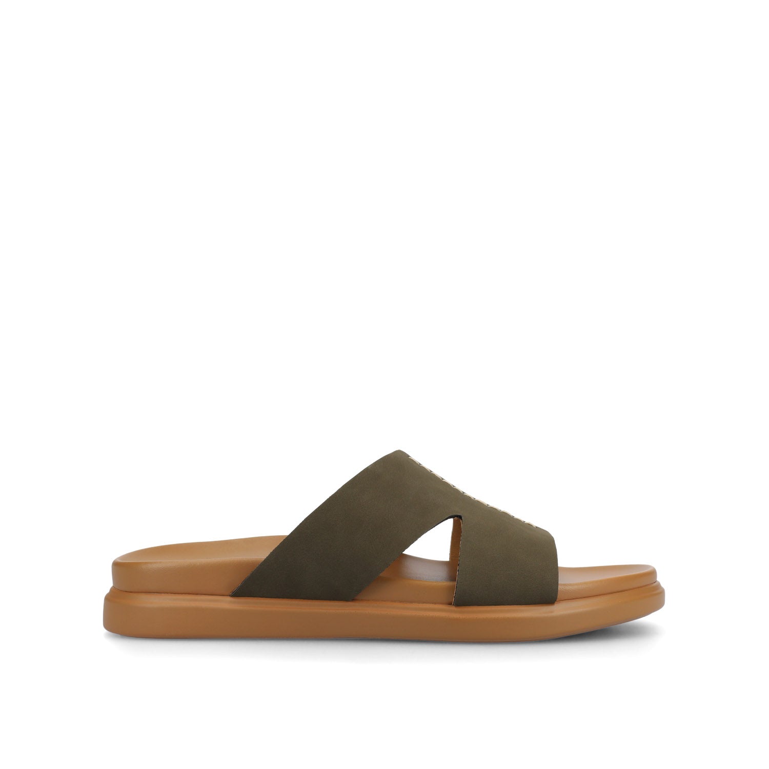 journee collection MISEY SINGLE BAND SLIP ON SANDALS Black