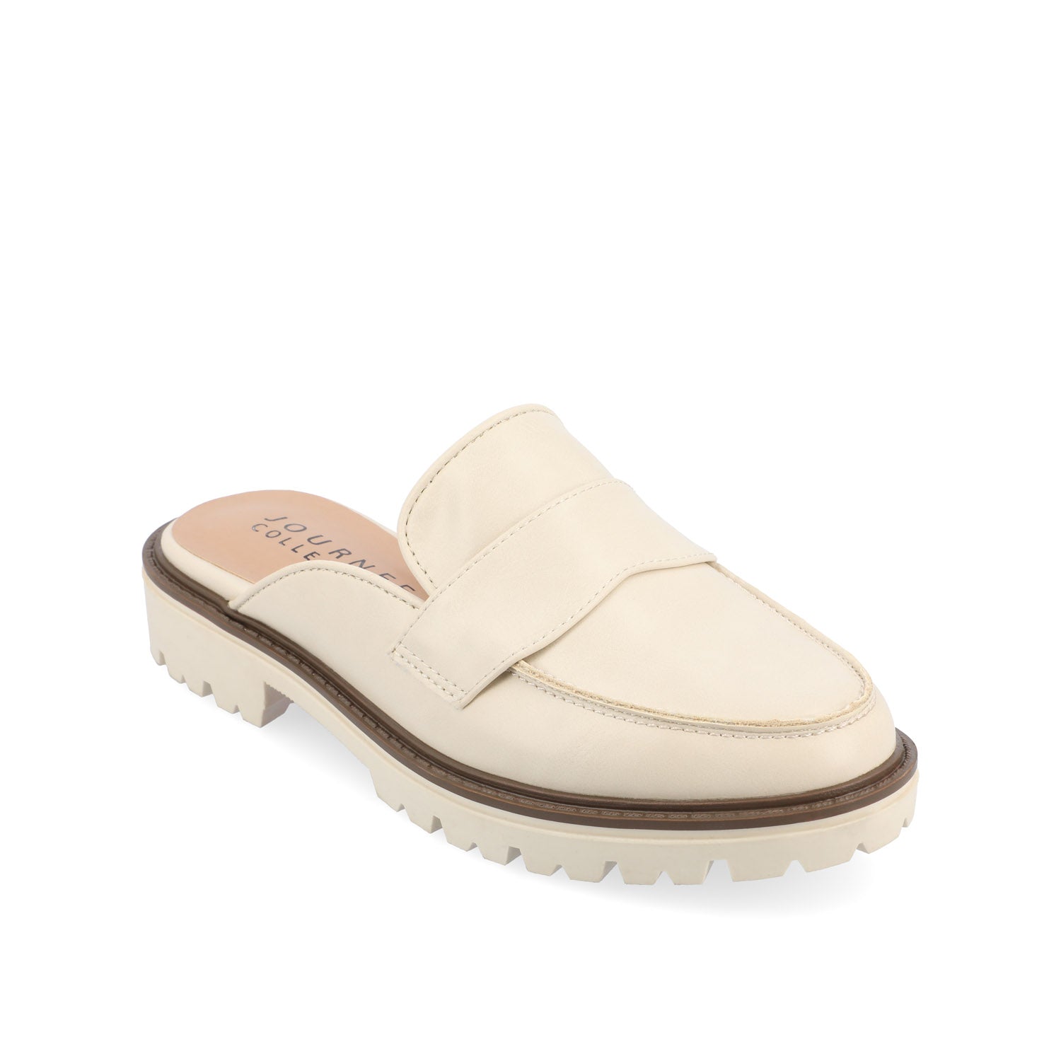 Journee Collection MIYCAH MULED LOAFER FLATS IN FAUX SUEDE Beige