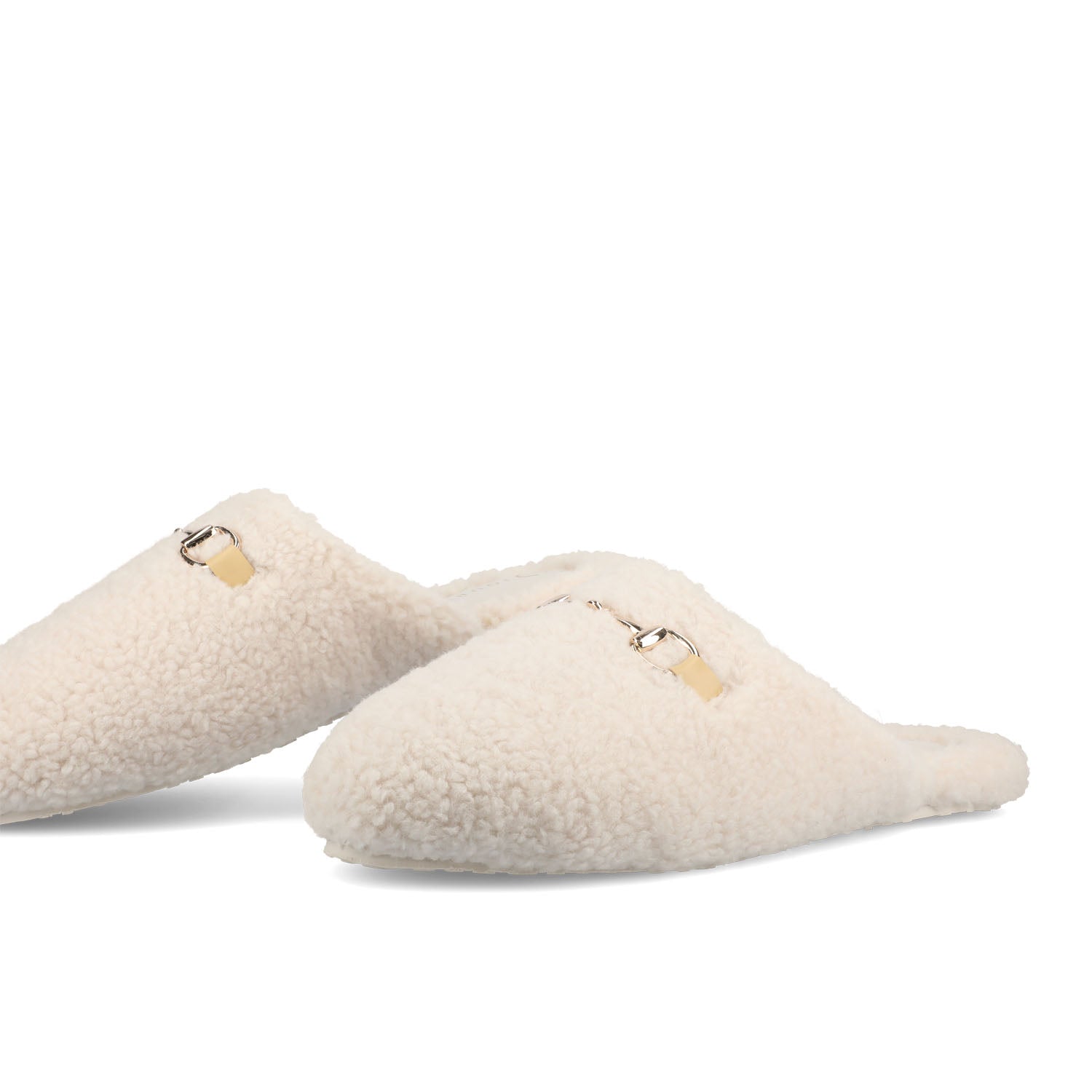 Journee Collection MONNROE SLIPPERS IN FAUX SHEARLING Cream Fleece