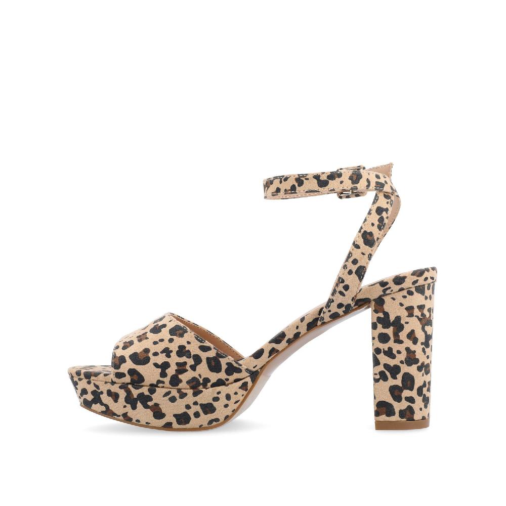 Journee Collection NAIRRI FAUX LEATHER STRAPPY HEELS IN WIDE Rose