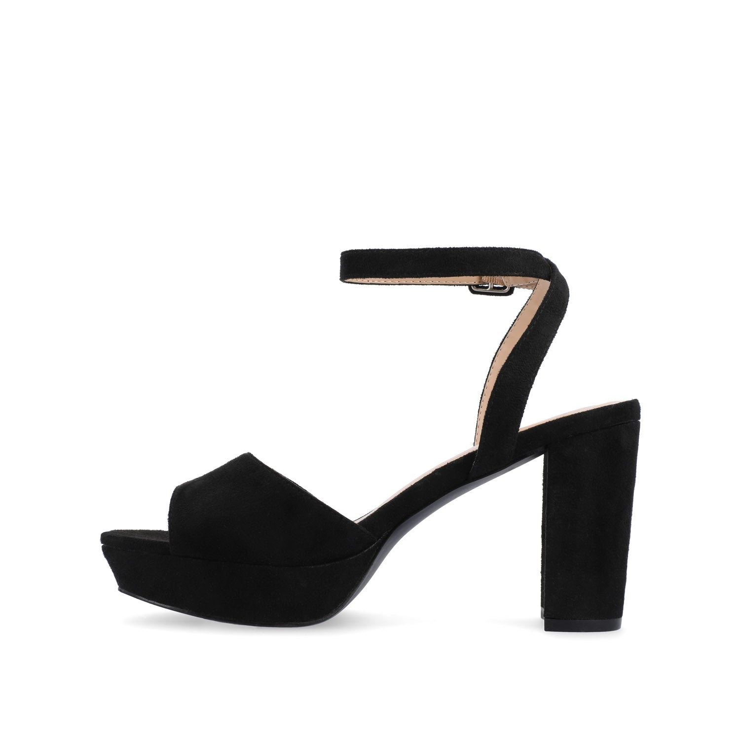 Journee Collection NAIRRI STRAPPY HEELS IN FAUX SUEDE Black