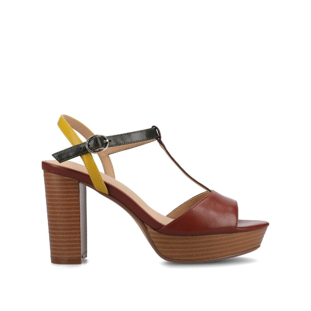 journee collection NALIE PLATFORM DRESS SANDALS Nude Patent