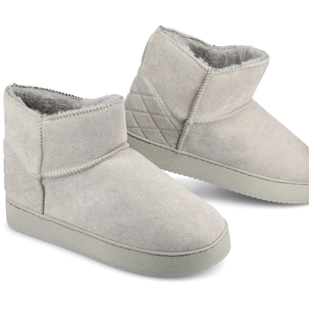 Journee Collection NOA SLIPPER BOOTIES IN FAUX SUEDE Grey Faux Suede