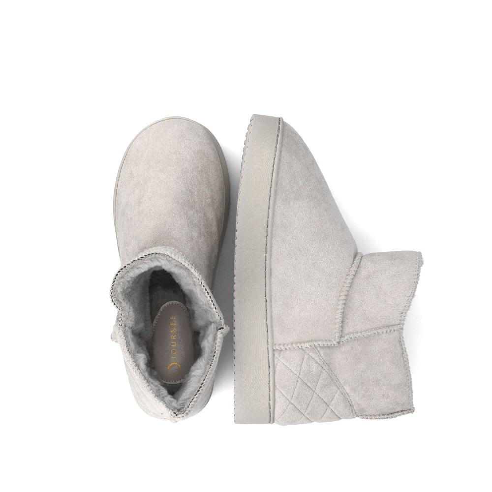Journee Collection NOA SLIPPER BOOTIES IN FAUX SUEDE Grey Faux Suede