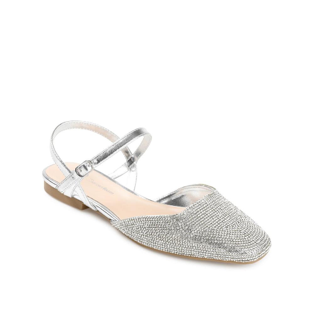 Journee Collection NYSHA FORMAL FLATS IN GLITTER MATERIAL Silver