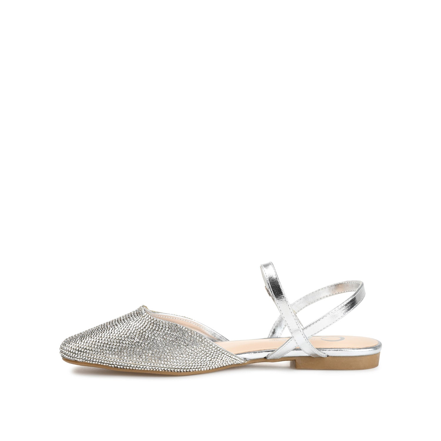Journee Collection NYSHA GLITTERED FORMAL FLATS IN NARROW Silver