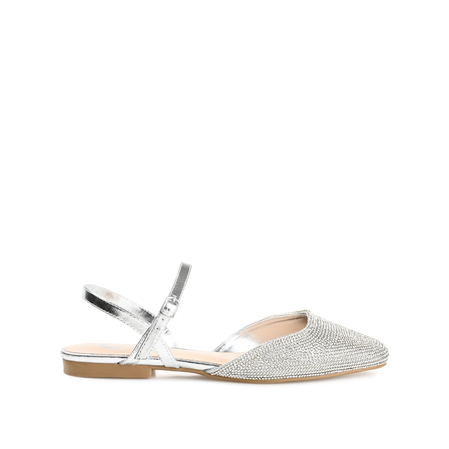 journee collection NYSHA GLITTERED FORMAL FLATS IN NARROW Silver