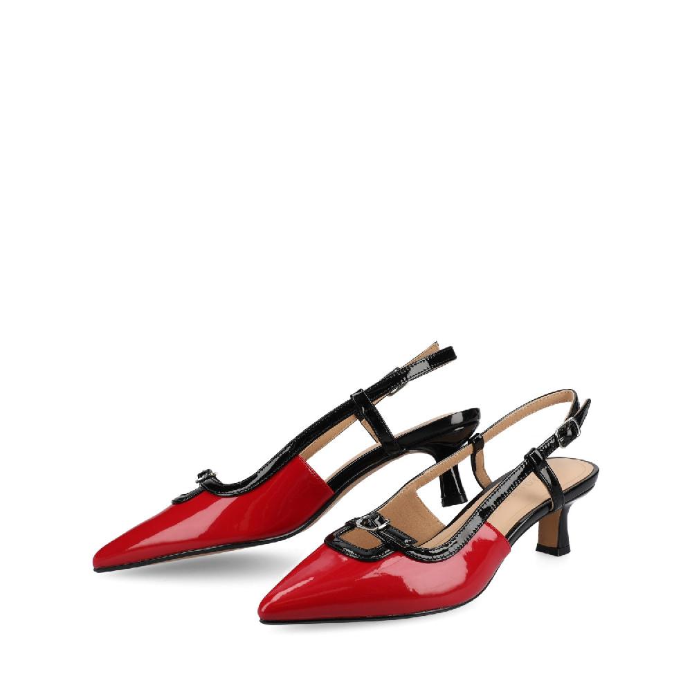 Journee Collection PADMA KITTEN HEELS IN FAUX LEATHER Nude Patent