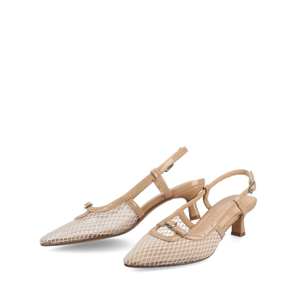 Journee Collection PADMA SLING BACK PUMPS IN MESH Nude Mesh