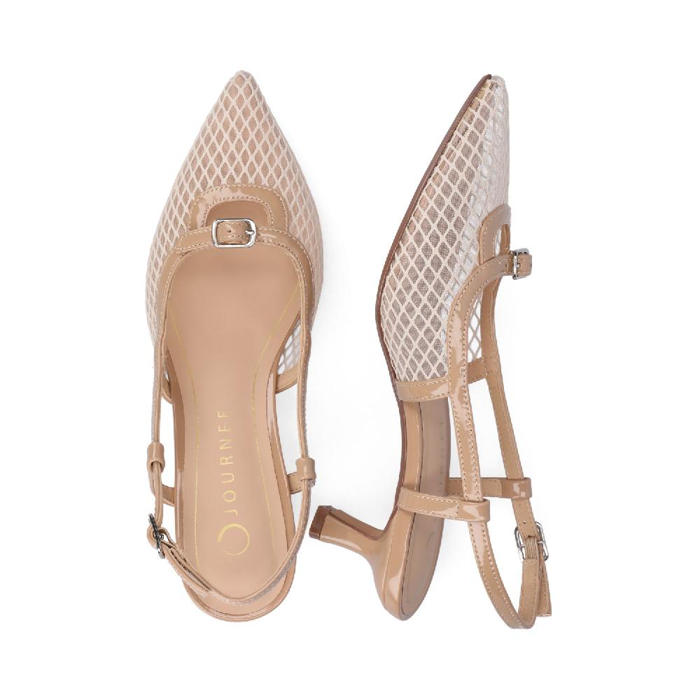 Journee Collection PADMA SLING BACK PUMPS IN MESH Nude Mesh