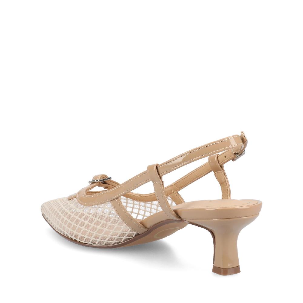 Journee Collection PADMA SLING BACK PUMPS IN MESH Nude Mesh