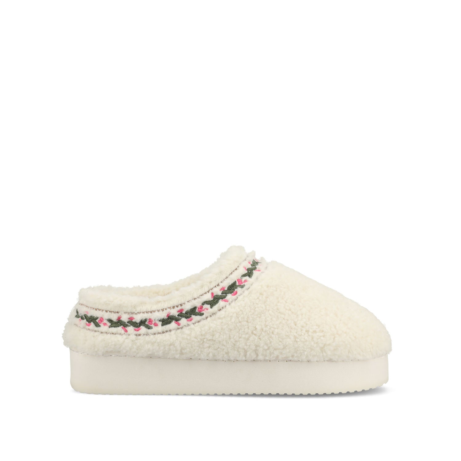 journee collection PALLMER SLIPPERS IN FAUX SHEARLING Cream Fleece