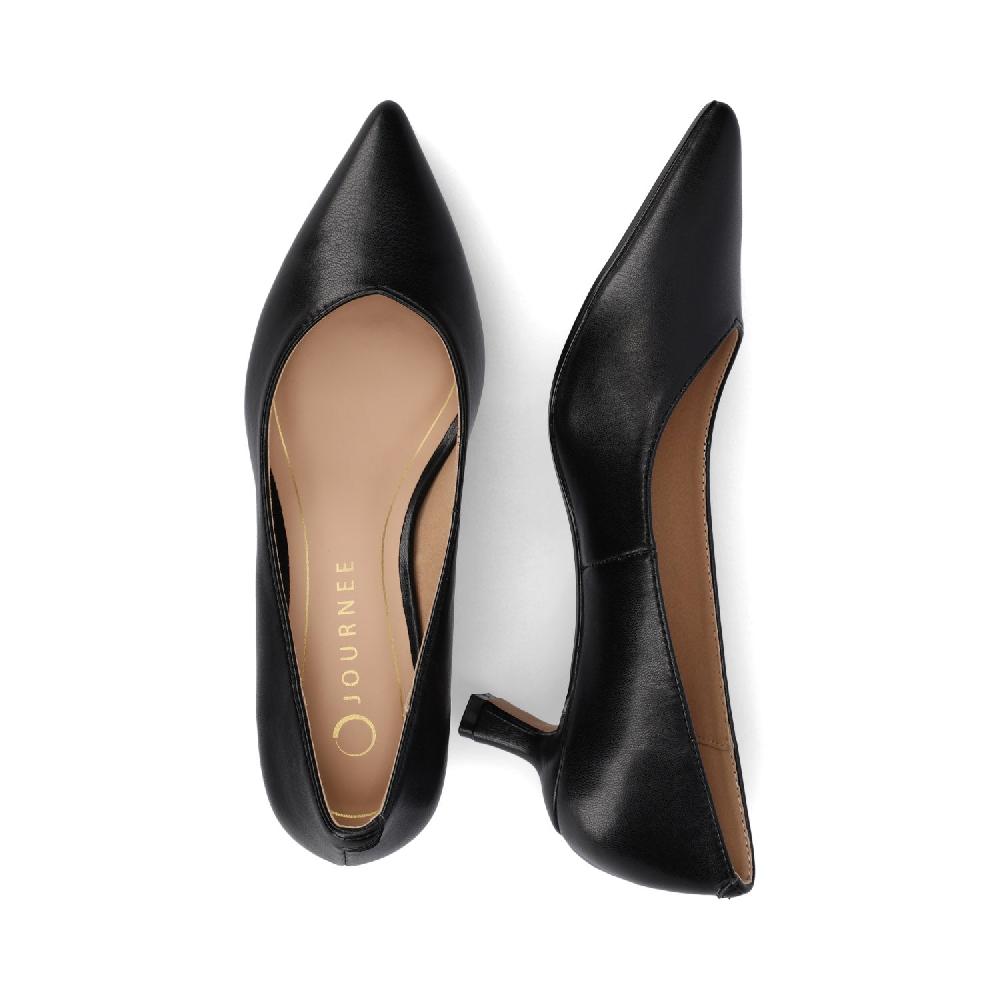 Journee Collection PAMMIE FAUX LEATHER KITTEN HEELS IN WIDE White PU