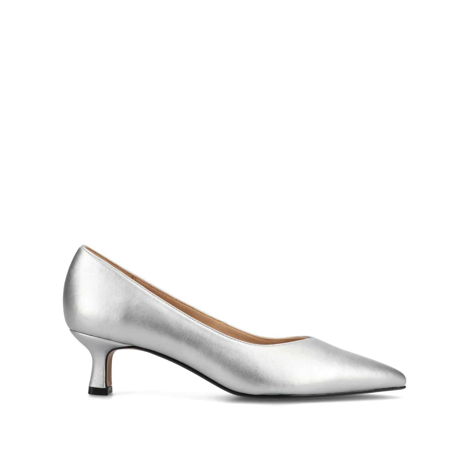 journee collection PAMMIE KITTEN HEELS IN VEGAN LEATHER White PU