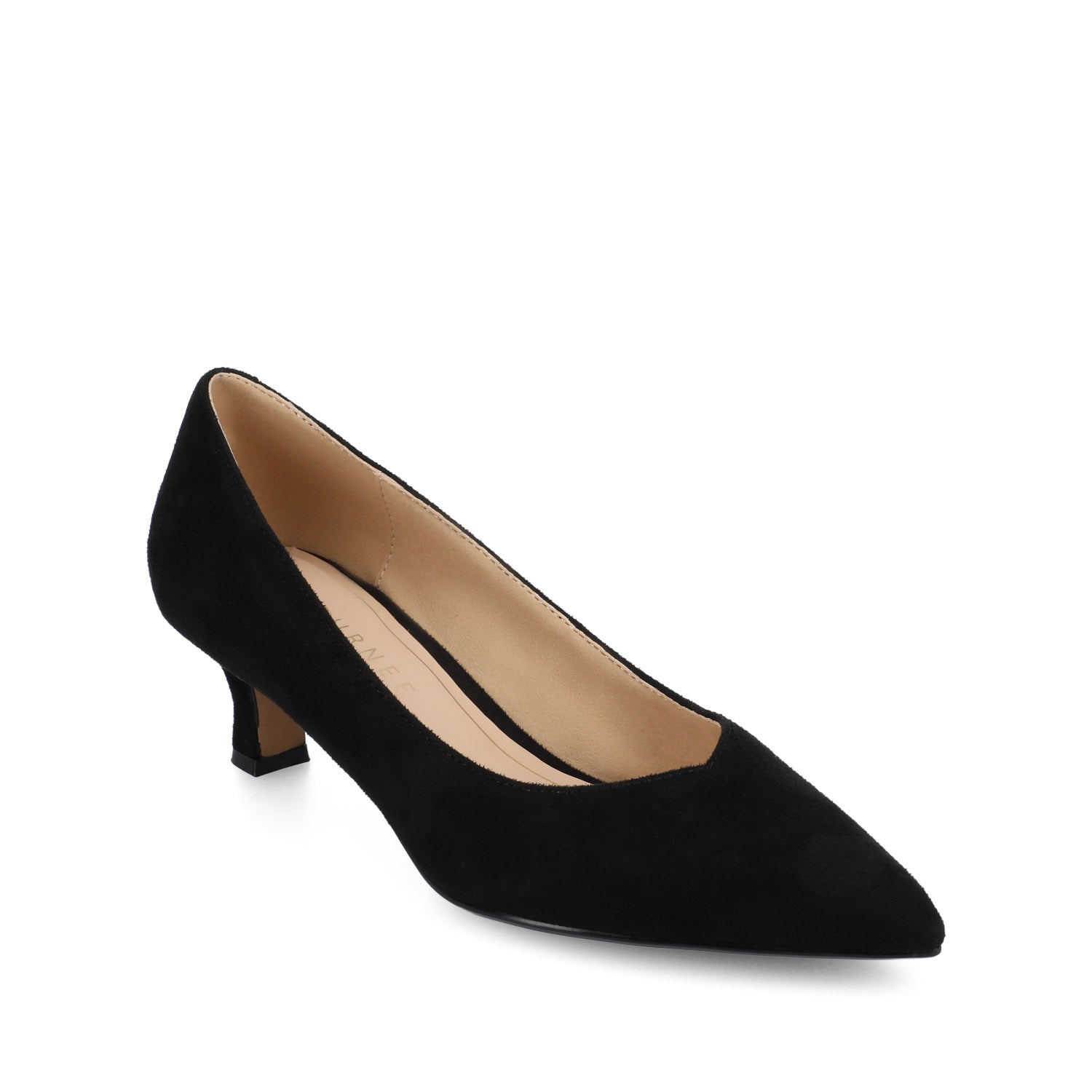 Journee Collection PAMMIE STATEMENT KITTEN HEELS Black Suede