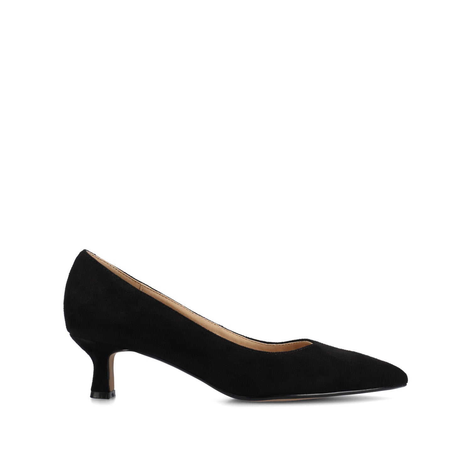 journee collection PAMMIE STATEMENT KITTEN HEELS Black Suede