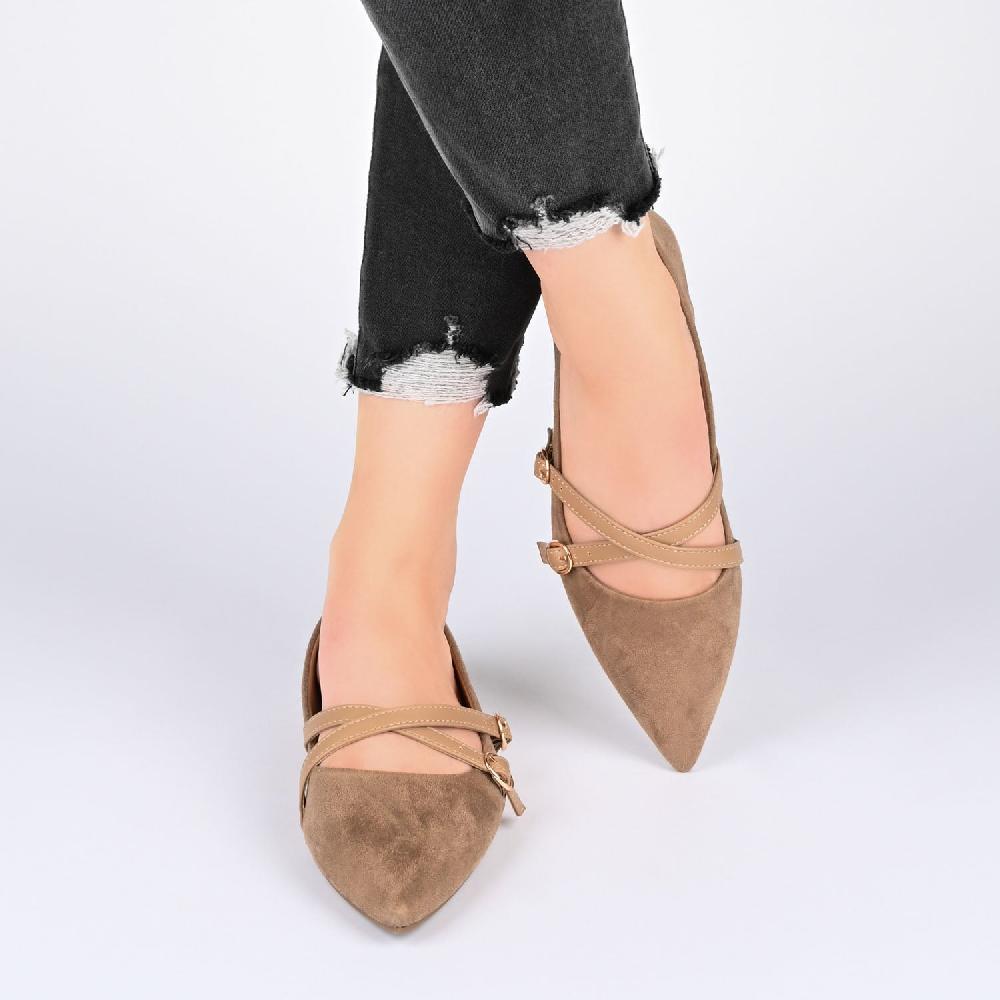 Journee Collection PATRICIA BALLET FLATS IN FAUX SUEDE Blush