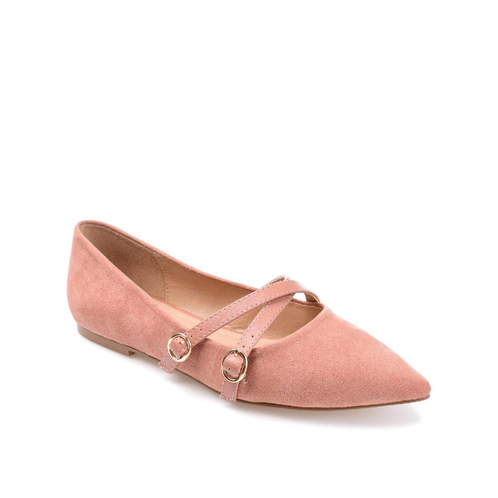 Journee Collection PATRICIA BALLET FLATS IN FAUX SUEDE Blush