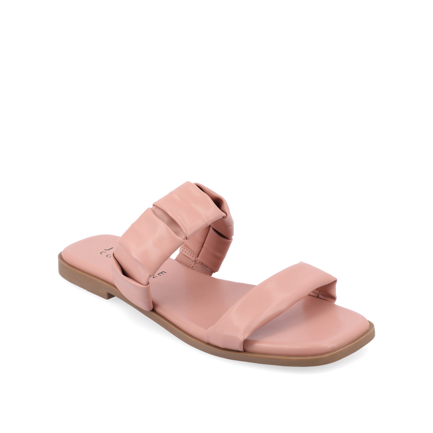 Journee Collection PEGIE SLIDE-ON SANDALS IN FAUX LEATHER Pink