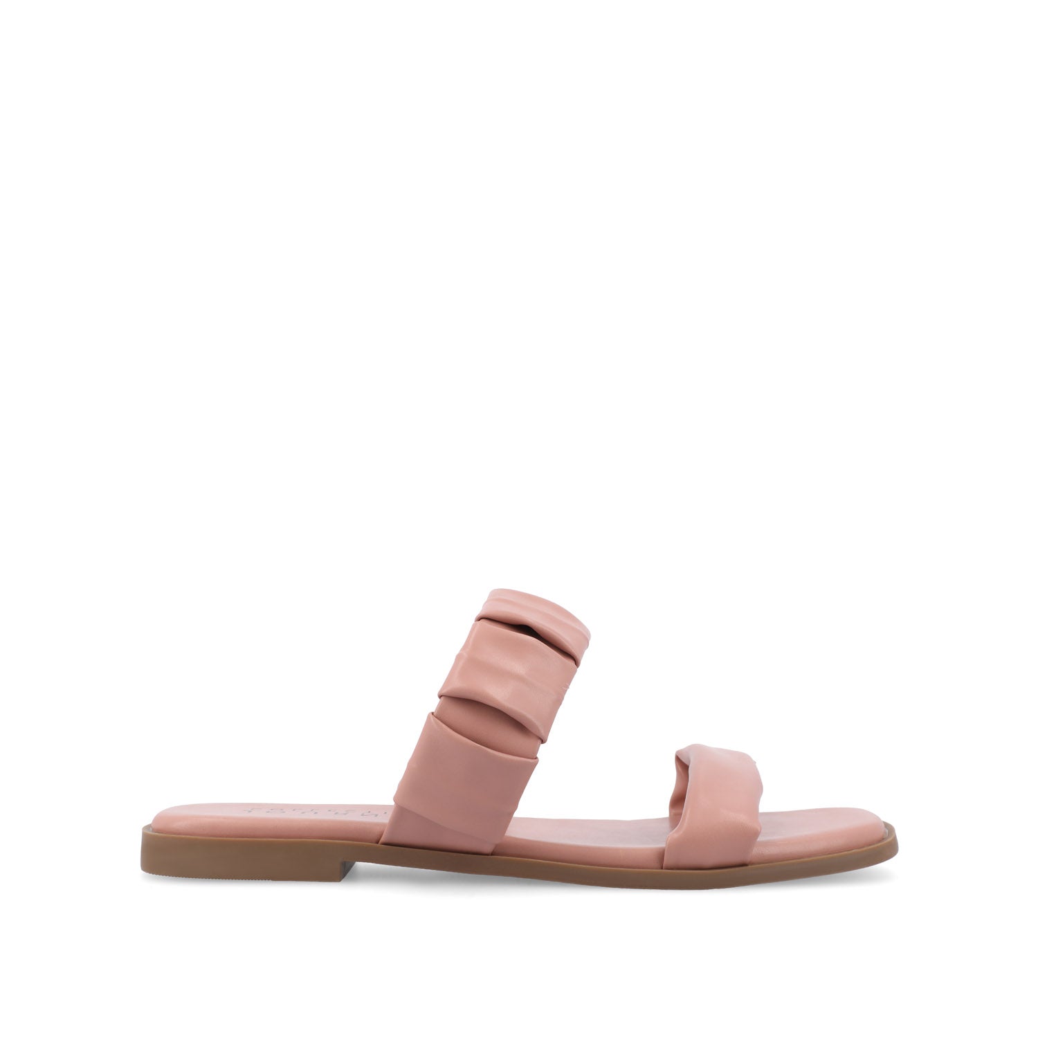 journee collection PEGIE SLIDE-ON SANDALS IN FAUX LEATHER Pink