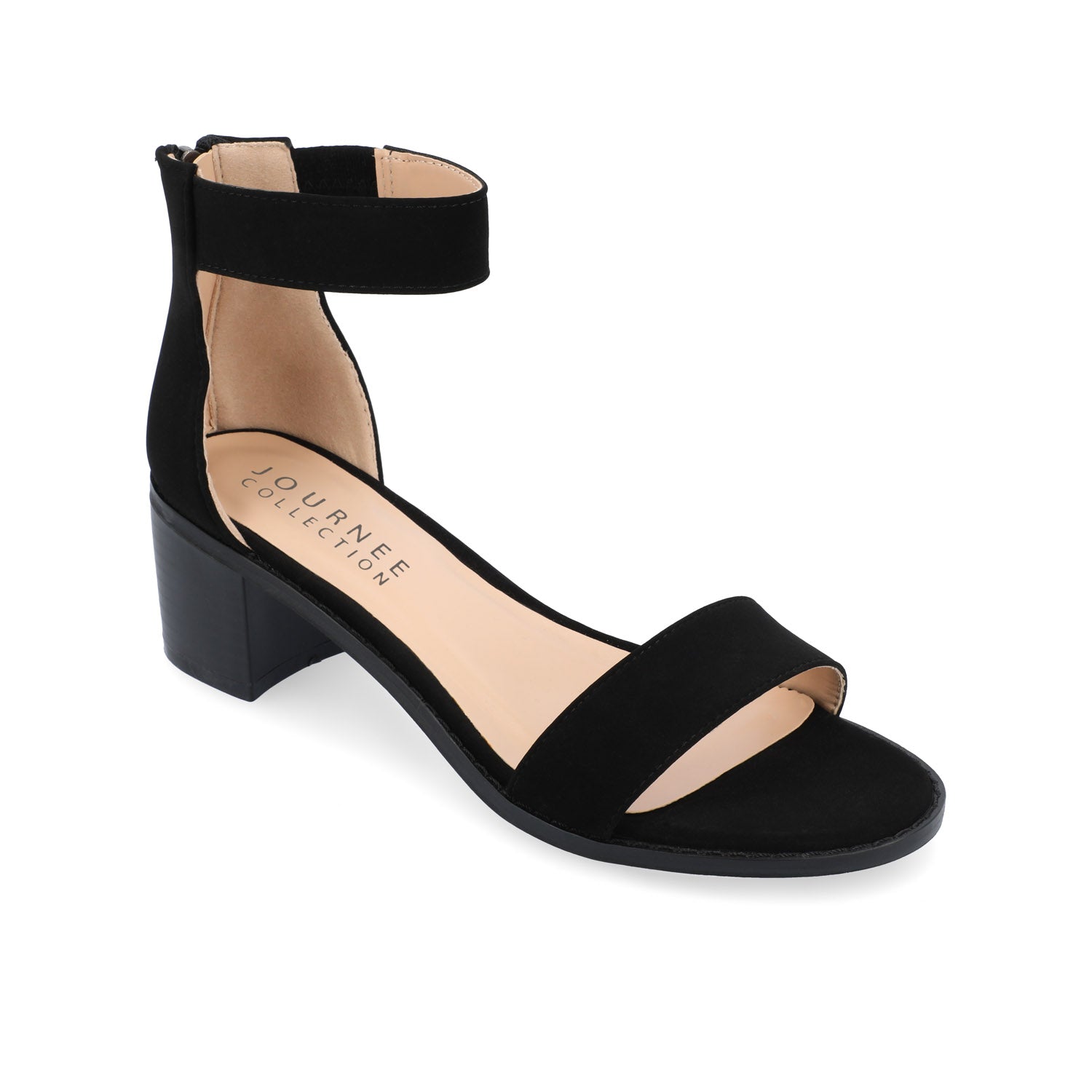 Journee Collection PERCY STRAPPY HEELS IN VEGAN LEATHER Black