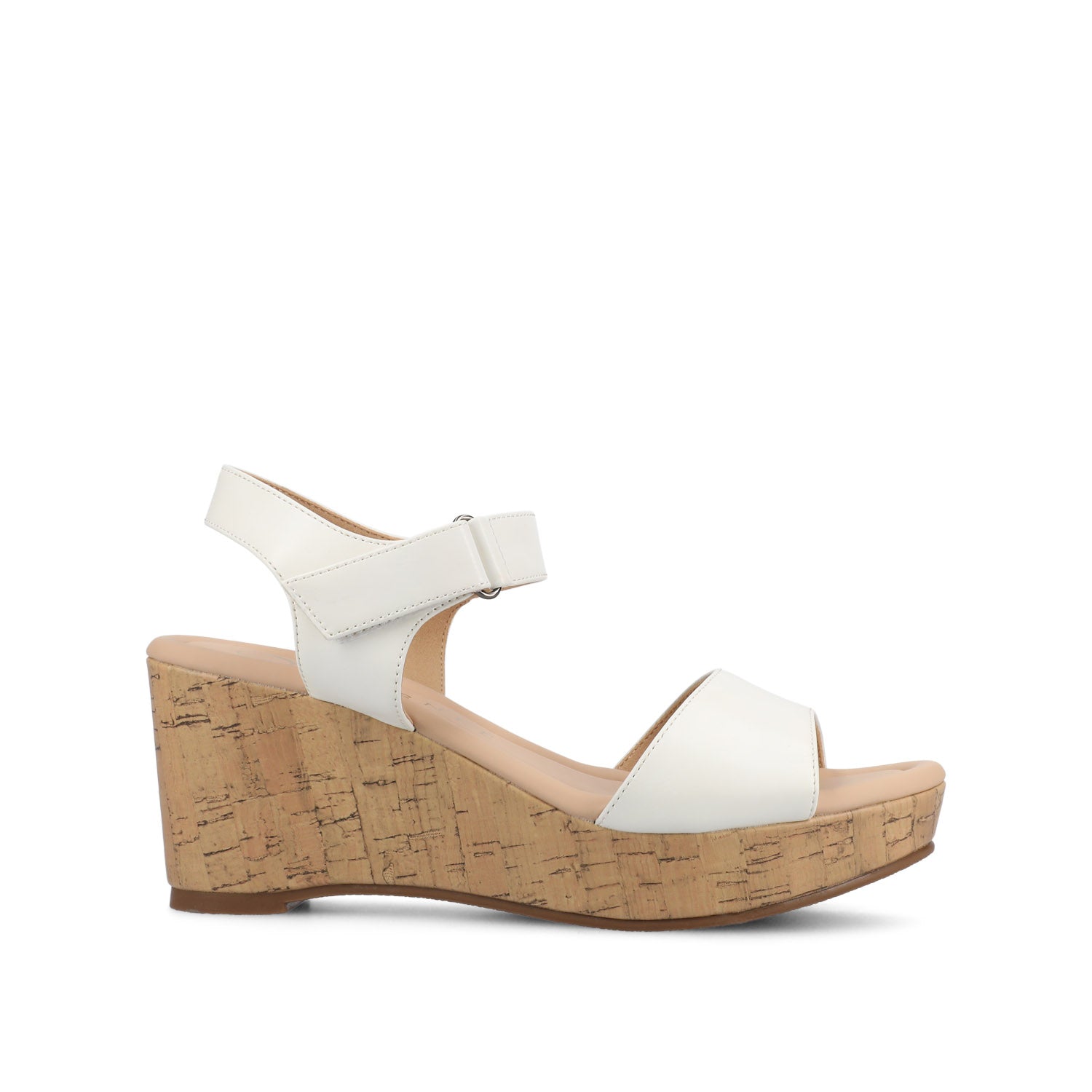 journee collection RANAE WEDGE HEELED SANDALS White PU