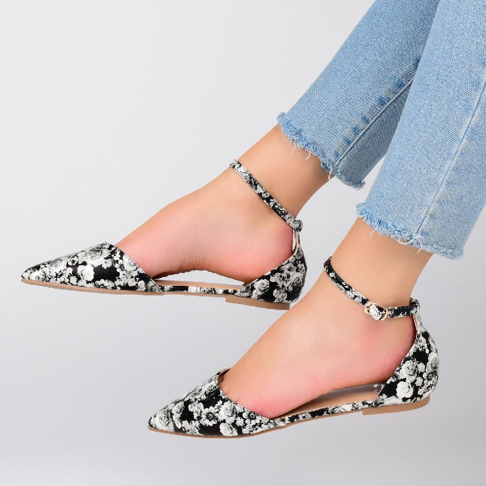 Journee Collection REBA D'ORSAY FLATS IN VEGAN LEATHER Grey