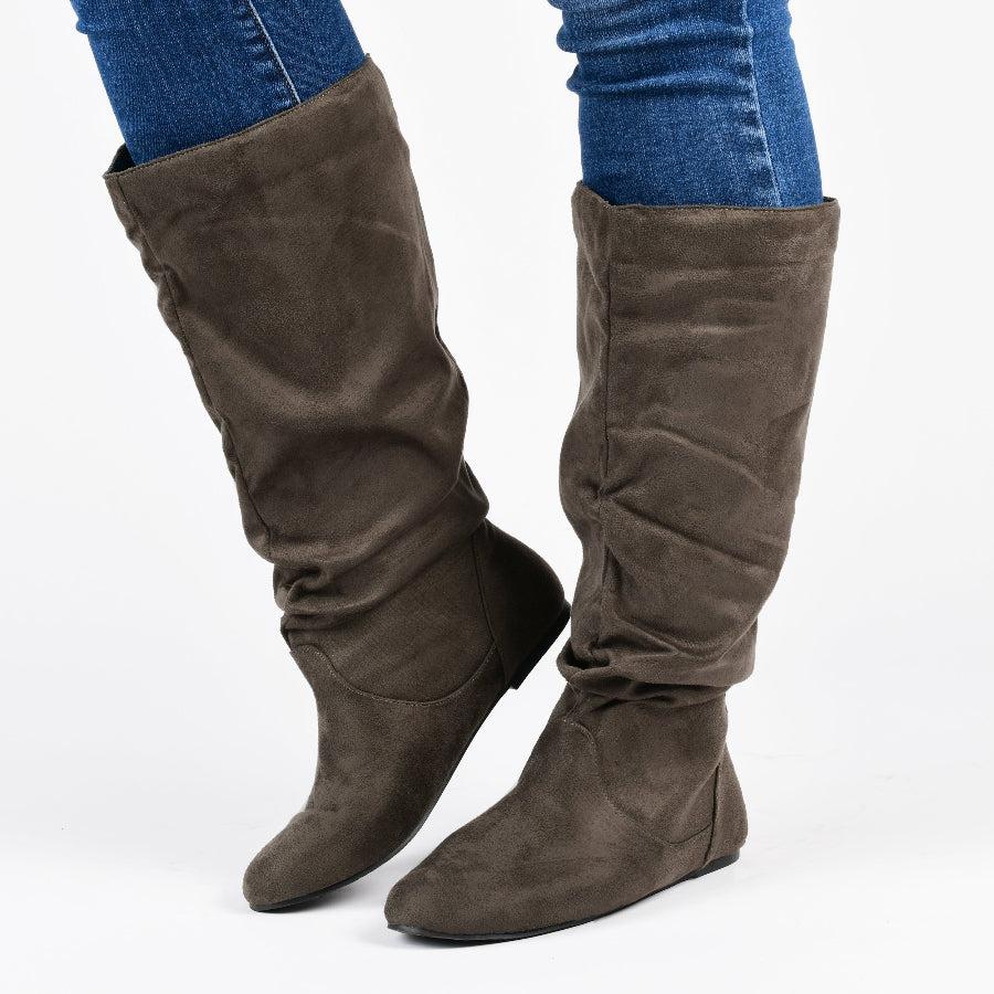 Journee Collection REBECCA KNEE HIGH BOOTS IN WIDE CALF Grey