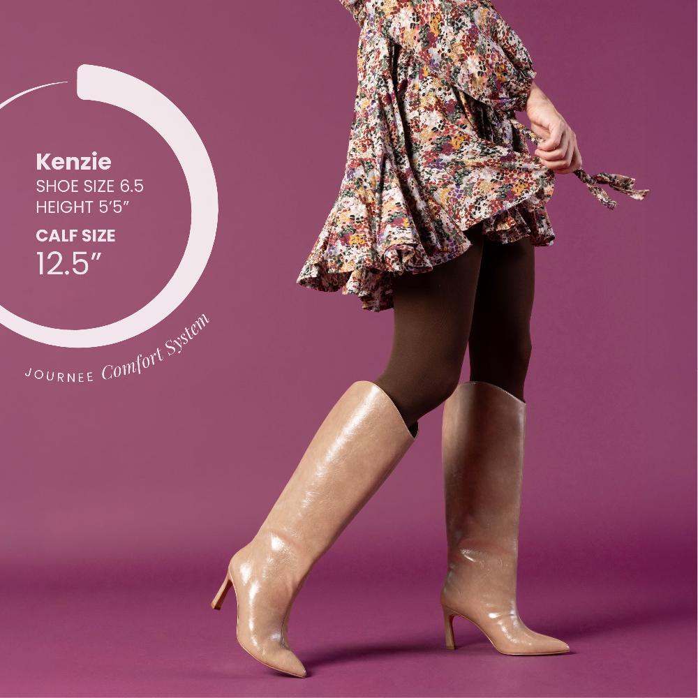 Journee Collection REHELA VEGAN LEATHER KNEE HIGH BOOTS IN WIDE Tan