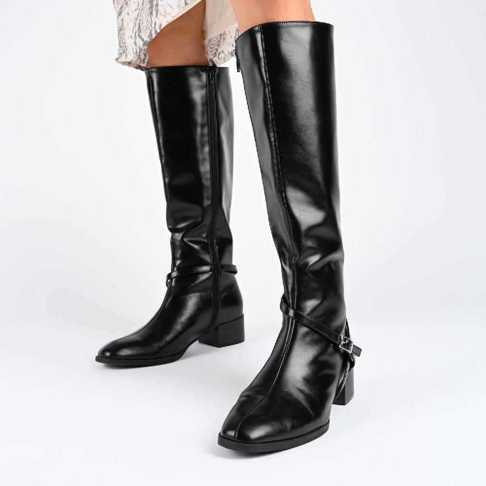 Journee Collection RHIANAH KNEE HIGH BOOTS IN FAUX LEATHER Tan