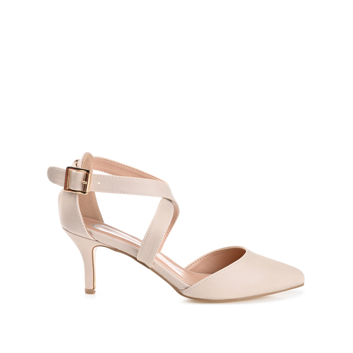 journee collection RIVA STILETTO PUMP HEELS IN VEGAN LEATHER White