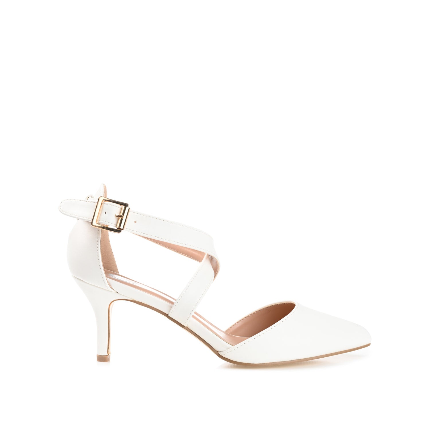 journee collection RIVA STILETTO PUMP HEELS IN WIDE White